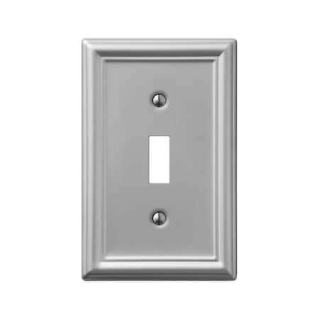 Amerelle Wall Plate, Number of Gangs: 1 Steel, Brushed Nickel Finish, Gray 149TBN